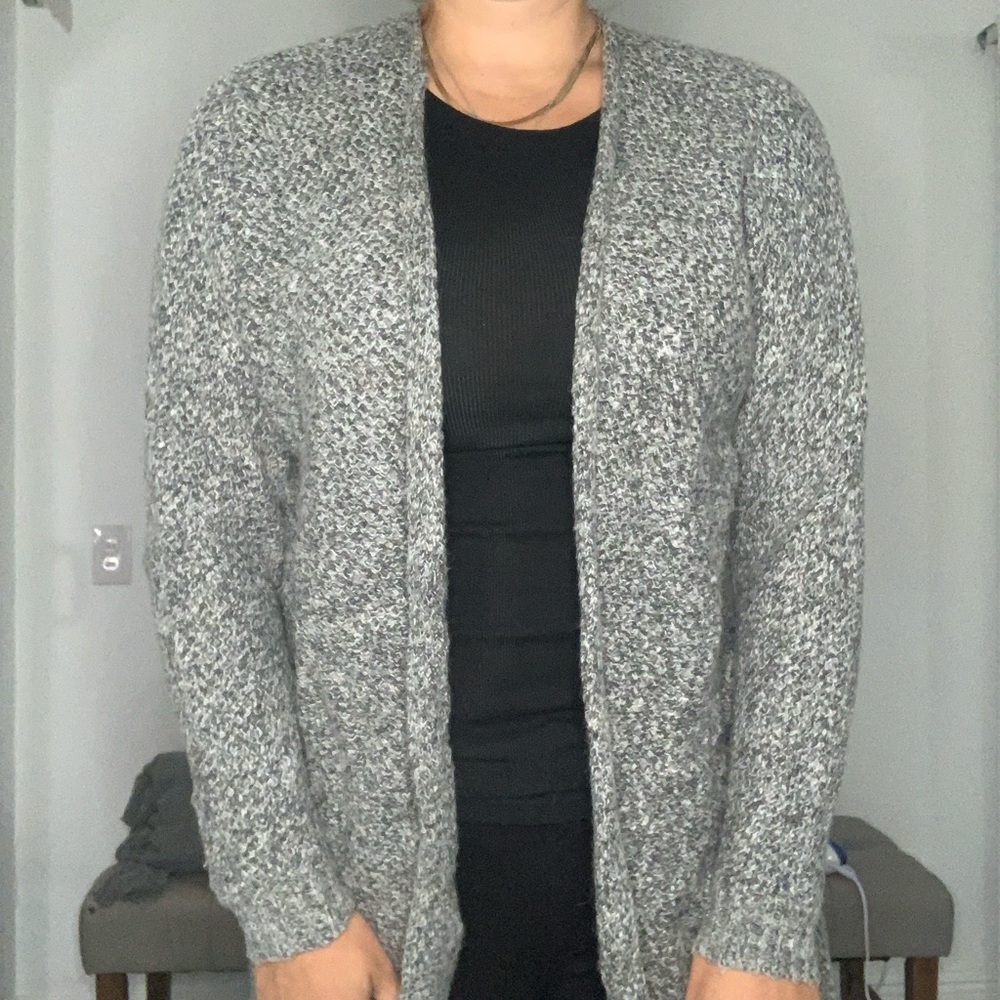 Express Long Sleeve Gray Open Front Sweater- Size Small